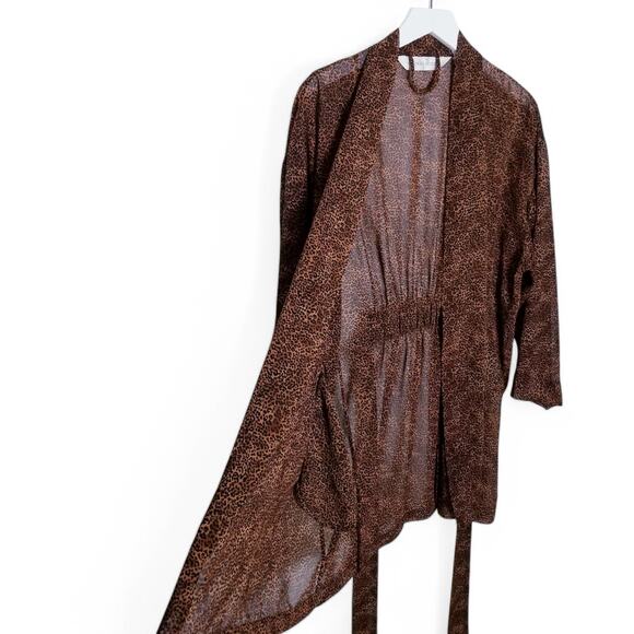 Victoria's Secret Leopard Animal Print Sheer Chiffon Robe - Size - Picture 3 of 10